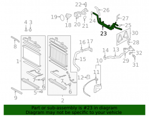 Engine Cooling System Tubes Toyota Highlander 14-16 3.5