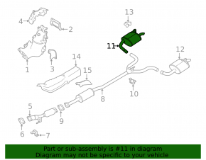 Muffler rear part, barrel right Nissan Altima 19-24 2.5 fwd