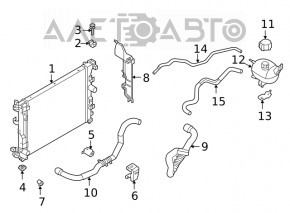 Radiator bracket upper left Nissan Sentra 20-24 plastic