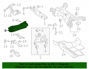 Rear left longitudinal arm Mercedes GLA 14-20