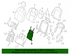 Volvo XC90 16-25 passenger seat lumbar and side support with pump and blower