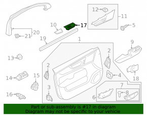 Front left window lift control trim Volvo XC60 18-23 black