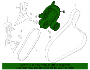 Volvo XC60 22-26 B6 Drive Belt Tensioner Pulley