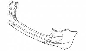 Rear bumper bare Volvo XC60 18-21 for parking sensors and BSM without park assist