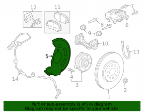 Brake Disc Cover Front Right Chevrolet Bolt 17-