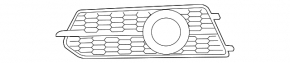 Front bumper grille right Audi A6 C7 16-18 for radar, black gloss, type 1, S-line