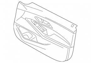 Door trim card front left BMW 3 F30 12-18 black, wood trim, black leather insert, with backlight, handle coating defect, chip on trim