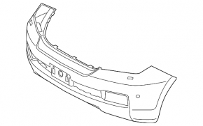 Bare front bumper for Toyota Land Cruiser 2008-2015, under headlight washer