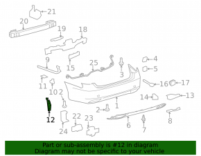 Rear bumper mount, right lower, Lexus LS460 LS600h 10-12