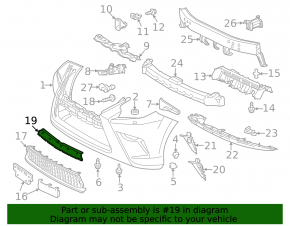 Front bumper center trim for Lexus GX460 20-23 rest.