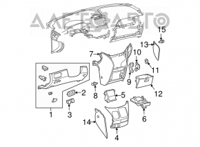 Toyota Sienna 2010 knee panel trim, beige