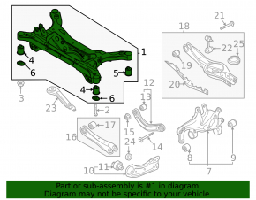 Rear subframe Hyundai Sonata 20-23 FWD