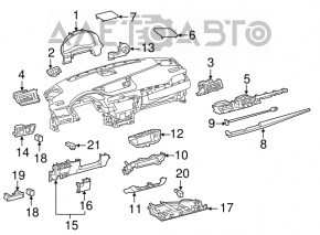 Lexus ES300h ES350 Central Air Vent Panel 13-18 (without clock)