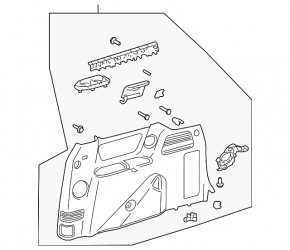 Rear left trim Toyota Sienna 04-10