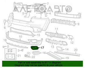 Fog light frame left Jeep Cherokee KL 14-18 auto