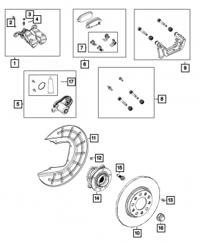 Rear left caliper bracket for Jeep Cherokee KL 14-23 electric