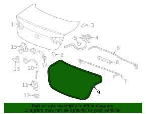 Chevrolet Malibu 16-23 trunk lid seal