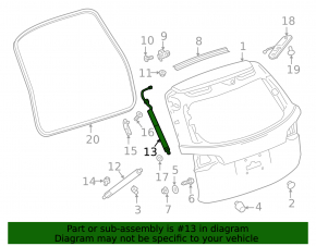 Shock absorber trunk door left Chevrolet Equinox 18-