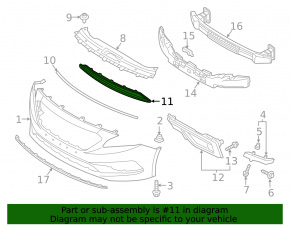 Lower grille of the front bumper Hyundai Sonata 15-17 SE fractures