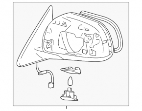 Side mirror left Toyota Highlander 08-13 7 pins, heated, gray 9AG, broken mount