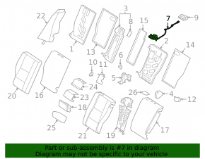 Rear seat lock left W213 E 17-23 with cable
