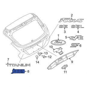 FLEX FUEL emblem for tailgate Ford Focus mk3 15-14 rest 5d