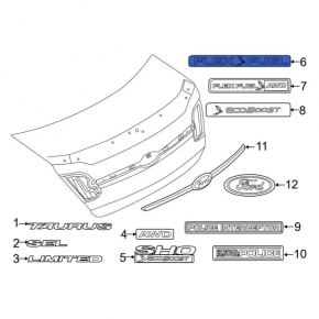 FLEX FUEL emblem for tailgate Ford Focus mk3 15-14 rest 5d
