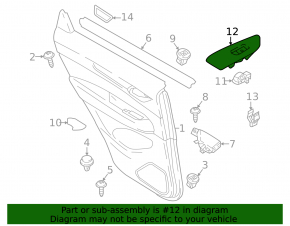 Mazda CX-5 17-25 right rear window control trim, gloss black, scratches