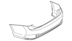 Bare rear bumper for VW Jetta 22-26