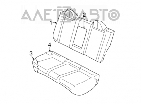Rear row of seats 2 row Chrysler 200 11-14 leather black