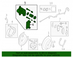 Subaru B9 Tribeca rear left caliper assembly