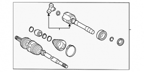 Drive half shaft front right Toyota Highlander 20-25 AWD