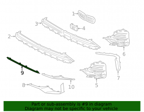 Front bumper molding central BMW X7 G07 19-22 chrome