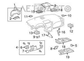 Lexus RX350 RX450h 10-15 Black Monitor Cutout Trim