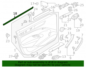 Glass seal inside front left door VW Passat 20-22