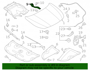 Hood hinge left Subaru Outback 20-