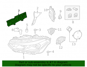 Front right headlight bracket BMW X5 G05 19-23 broken guide