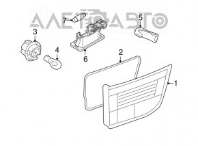 Inner taillight trunk lid left BMW X5 E70 07-10 prerest