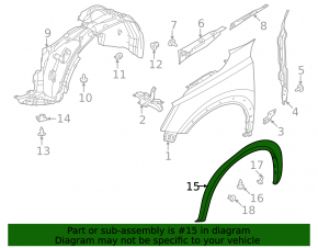Front left fender arch trim for Nissan Pathfinder 22-25