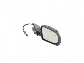 Right side mirror complete Jeep Compass 17-24 5+7 pins, BSM, turn signal, heated, graphite, with chrome molding