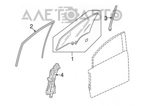 Window lifter with motor front left Honda Civic 4d 06-09