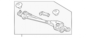 Windscreen wiper trapezoid with motor Honda CRV 17-22