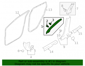 Front pillar trim upper right Nissan Rogue Sport 17-22 gray