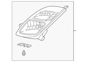 Headlight front left Toyota Prius 20 06-09 bare rest halogen