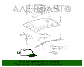 Front light for Toyota Prius 2009, beige, without sunroof