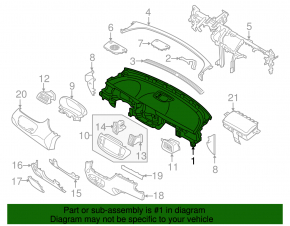 Torpedo front panel without AIRBAG Kia Sorento 16-20 black sport