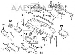 Torpedo front panel without AIRBAG Kia Sorento 16-20 black sport