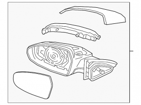 Side mirror right Kia Forte 19-21 turn signal