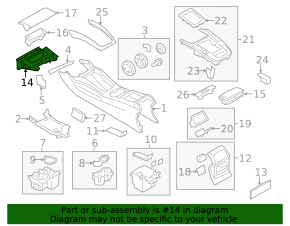 Center console pocket with cigarette lighter Audi Q5 8R 09-17