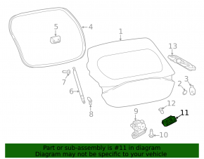 Infiniti QX30 17- Trunk Door Lock Hook